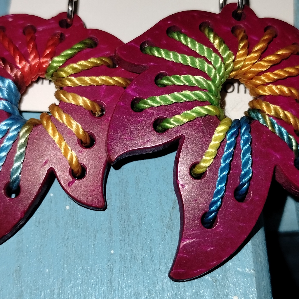 Red Wood Earrings